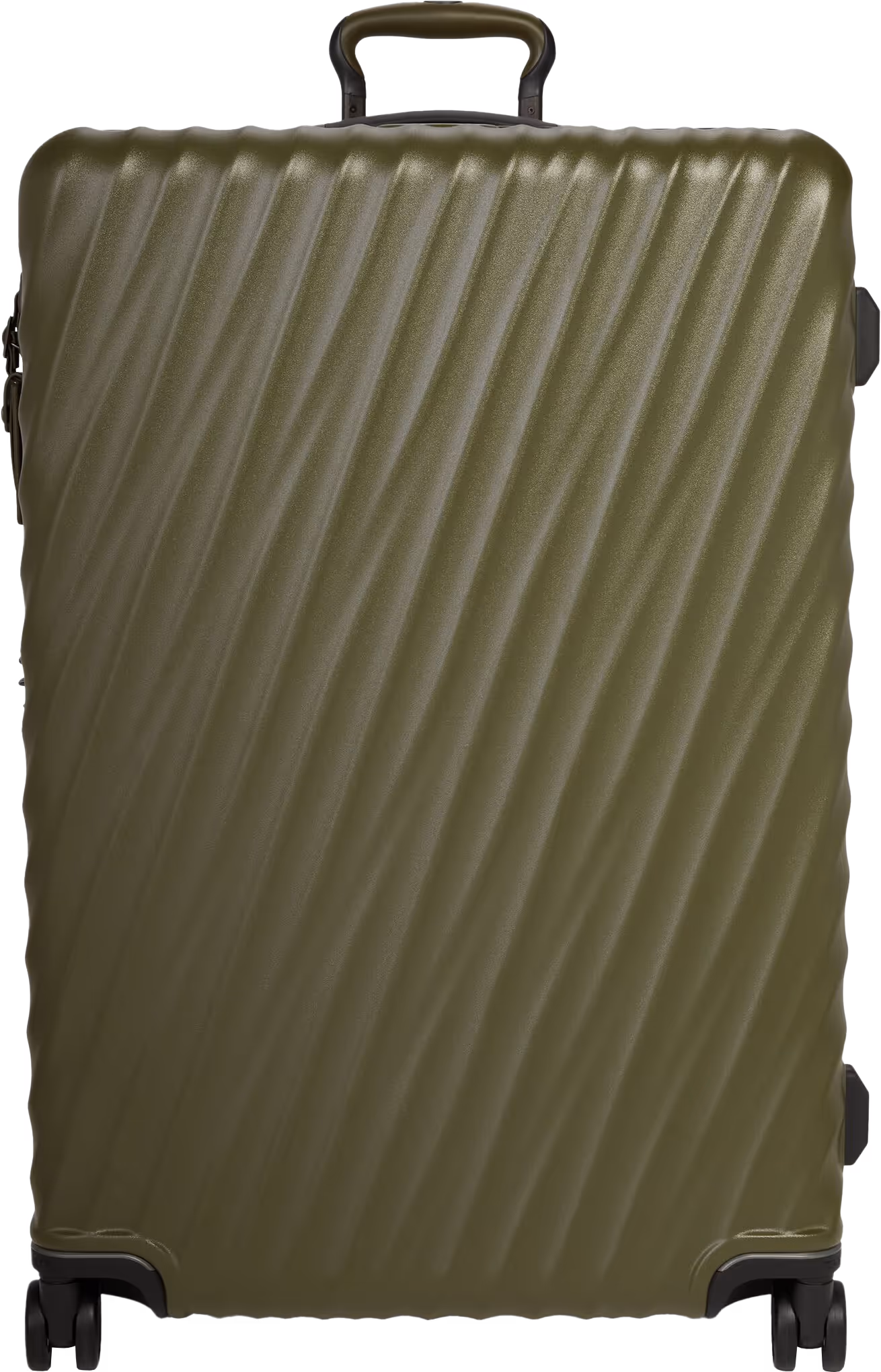 Green hardshell roller suitcase