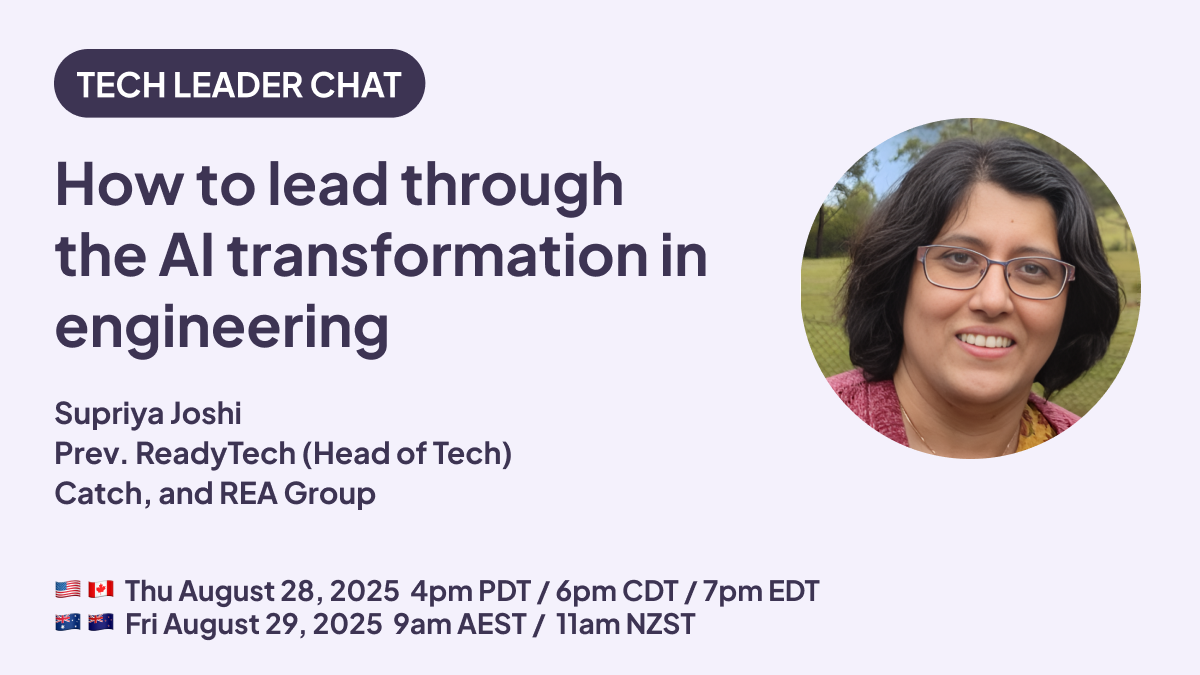 Image of Tech Leader Chats: How to lead through the AI transformation in engineering