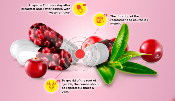 instructions and dosage, capsules for cystitis