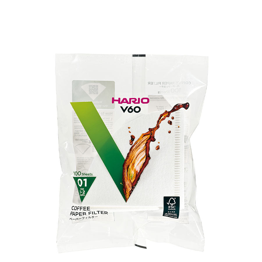 Hario Paper Filter V60 01 - White 100 Sheets