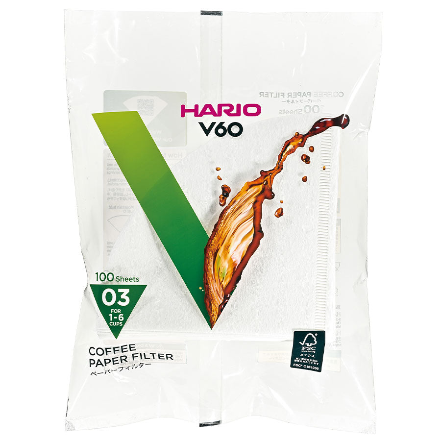 Hario Paper Filter V60 03 - White 100 Sheets