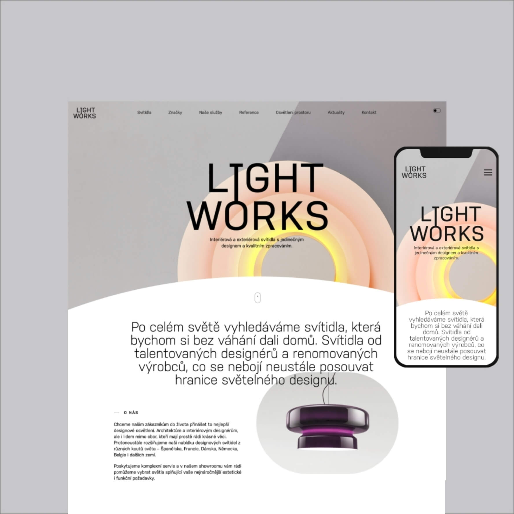 Grafické studio vkontextu design svítidla Lightworks