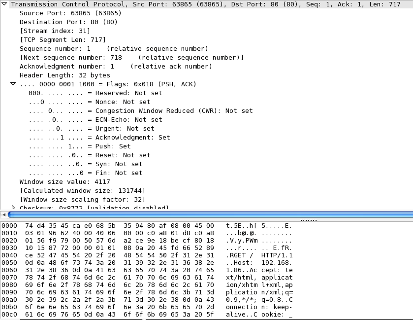 TCP flags example