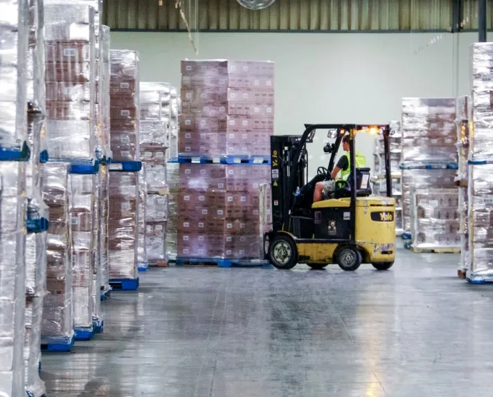 distribution center with forklift