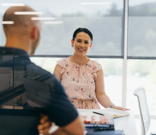 coworkers meeting in office