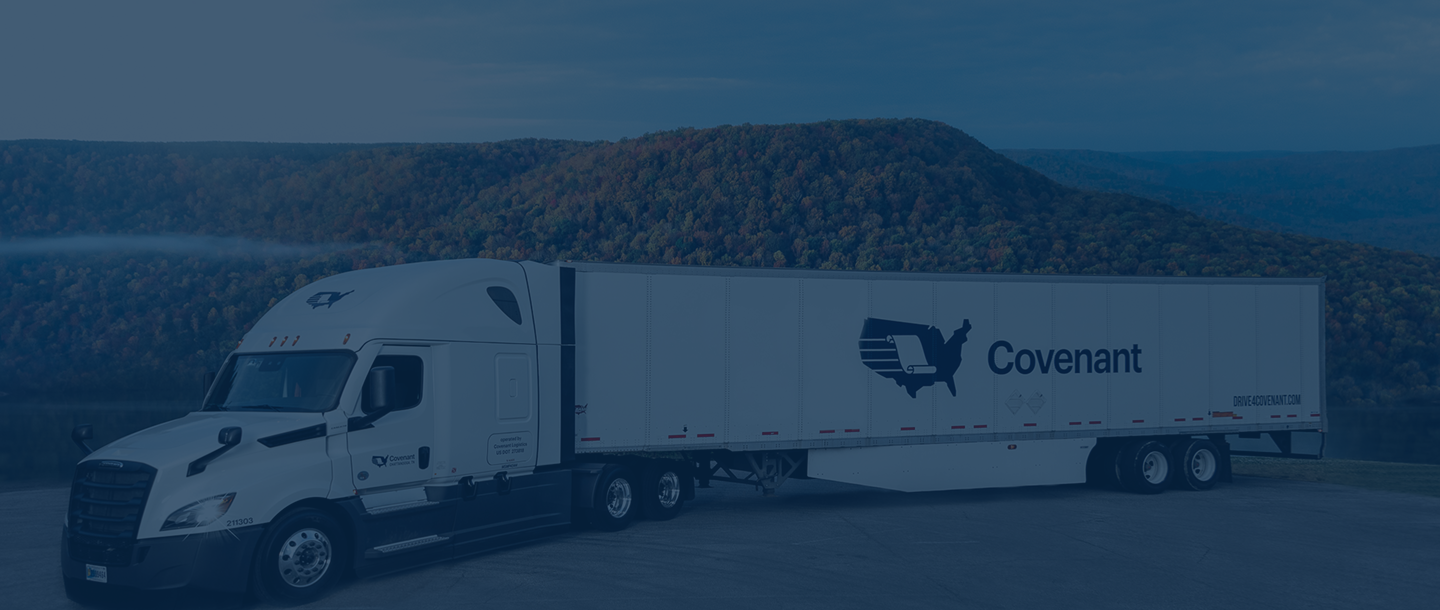 Covenant Logistics fleet on the highway