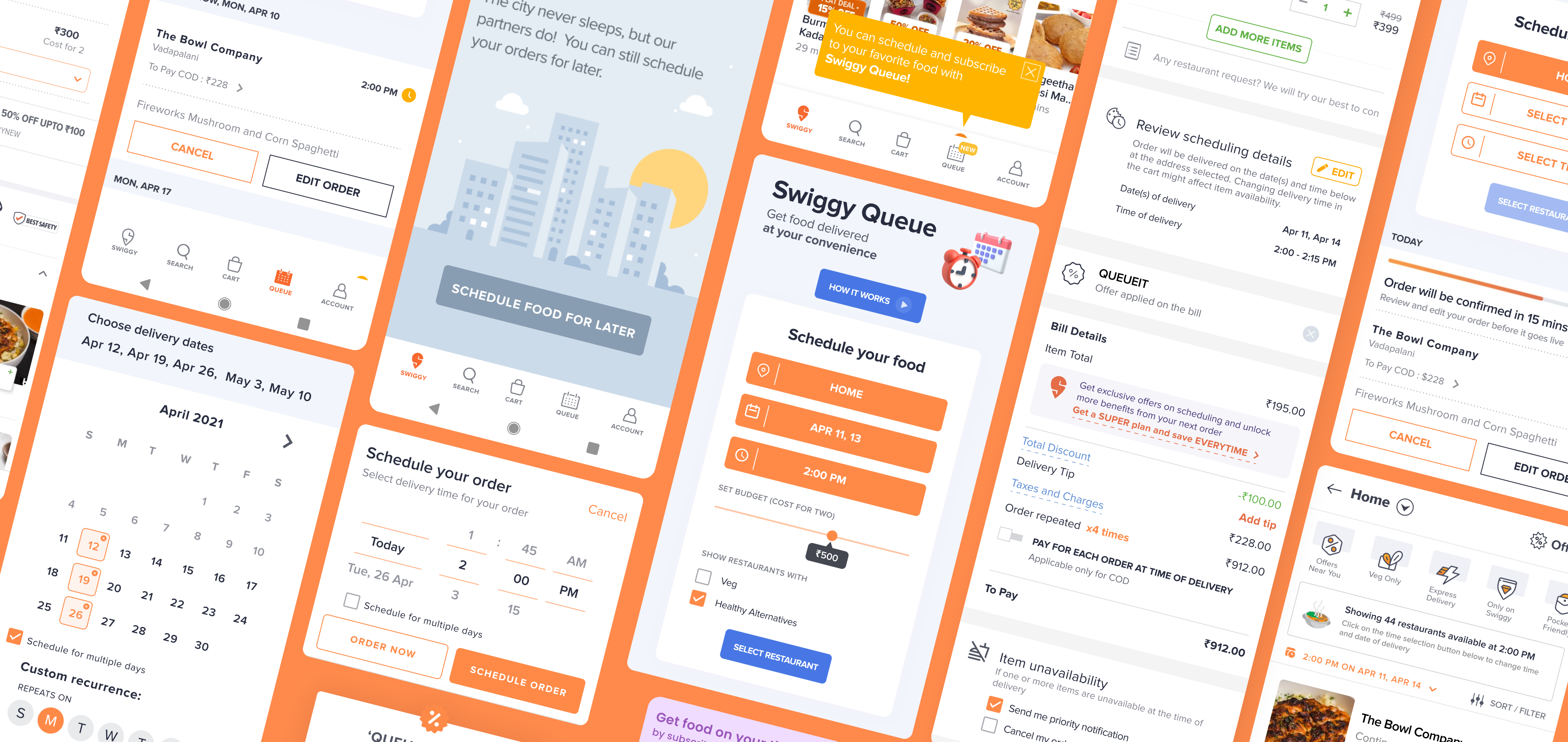 UI designs in a collage