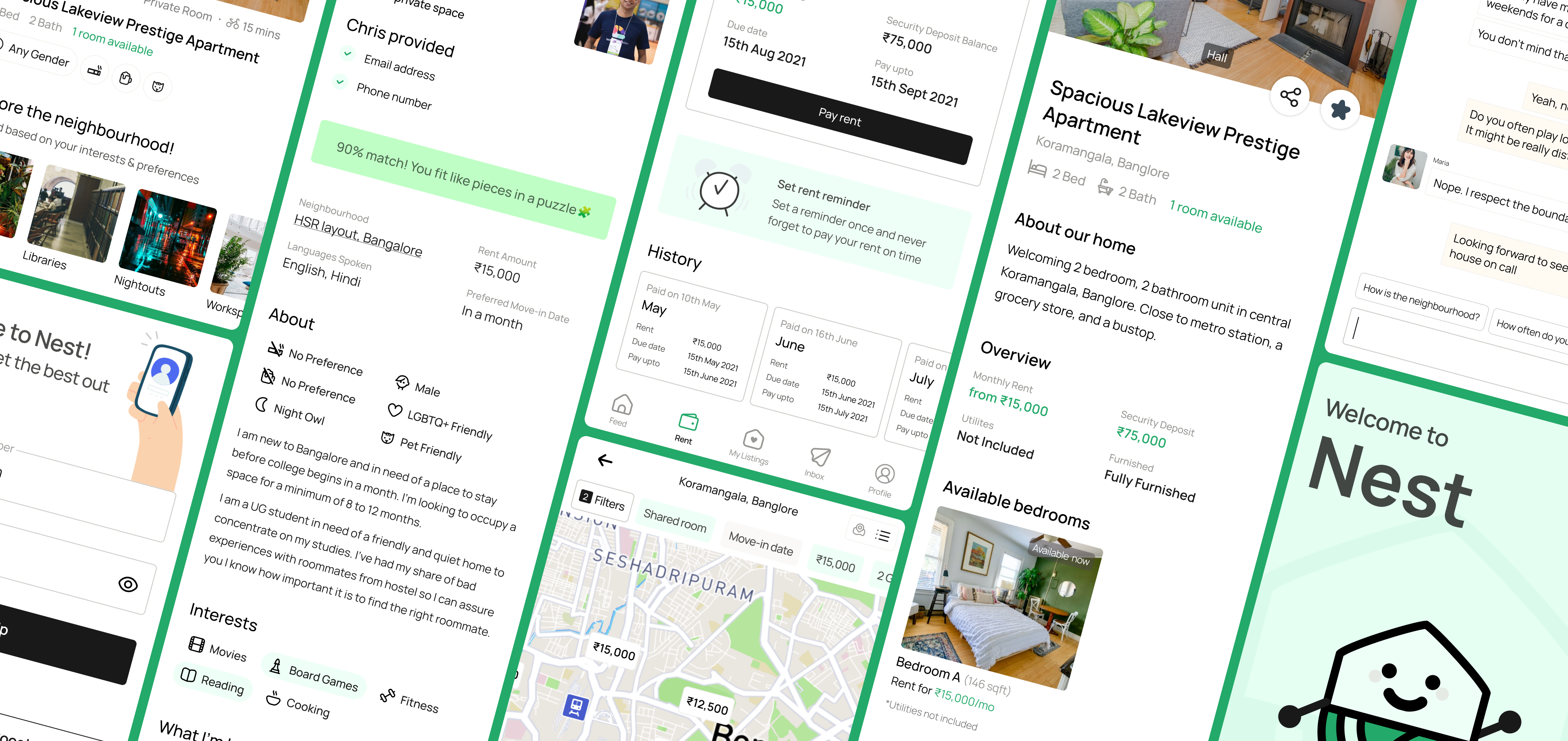 UI designs in a collage