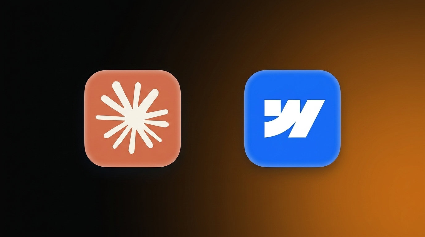 A 3D image of two application icons on a gradient from orange to black. On the left, a red-orange icon features a cream-colored sun ray pattern. In the middle is a three-dimensional silver plus sign. On the right, a blue icon with rounded corners shows a stylized white letter W.