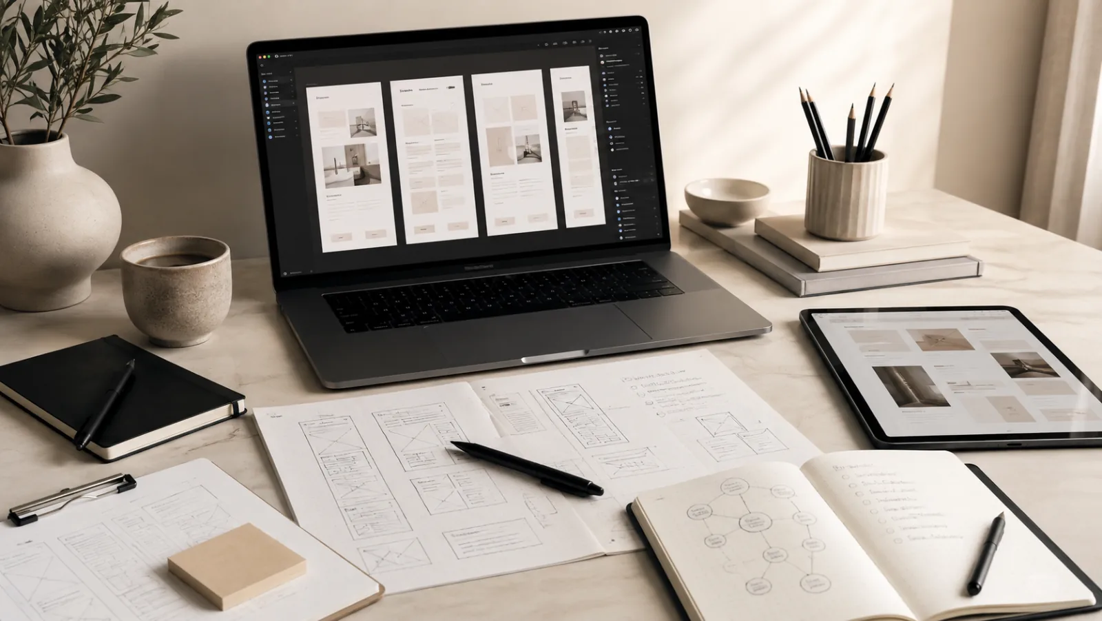 Maquettes Figma et écrans responsive pour la conception UX UI d’un site web