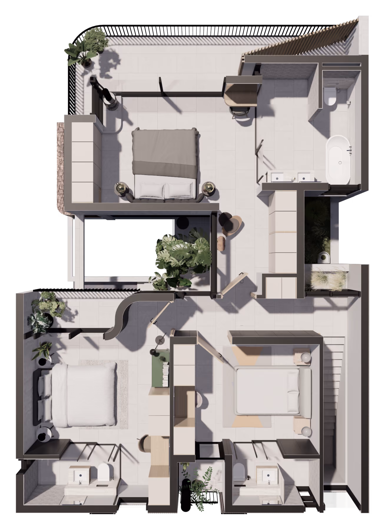 First floor, 3D plan