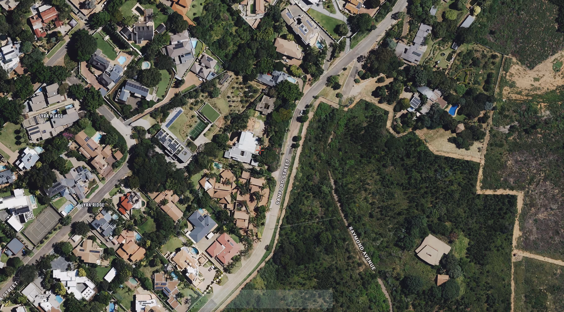 Aerial view over the Sanford Heart site