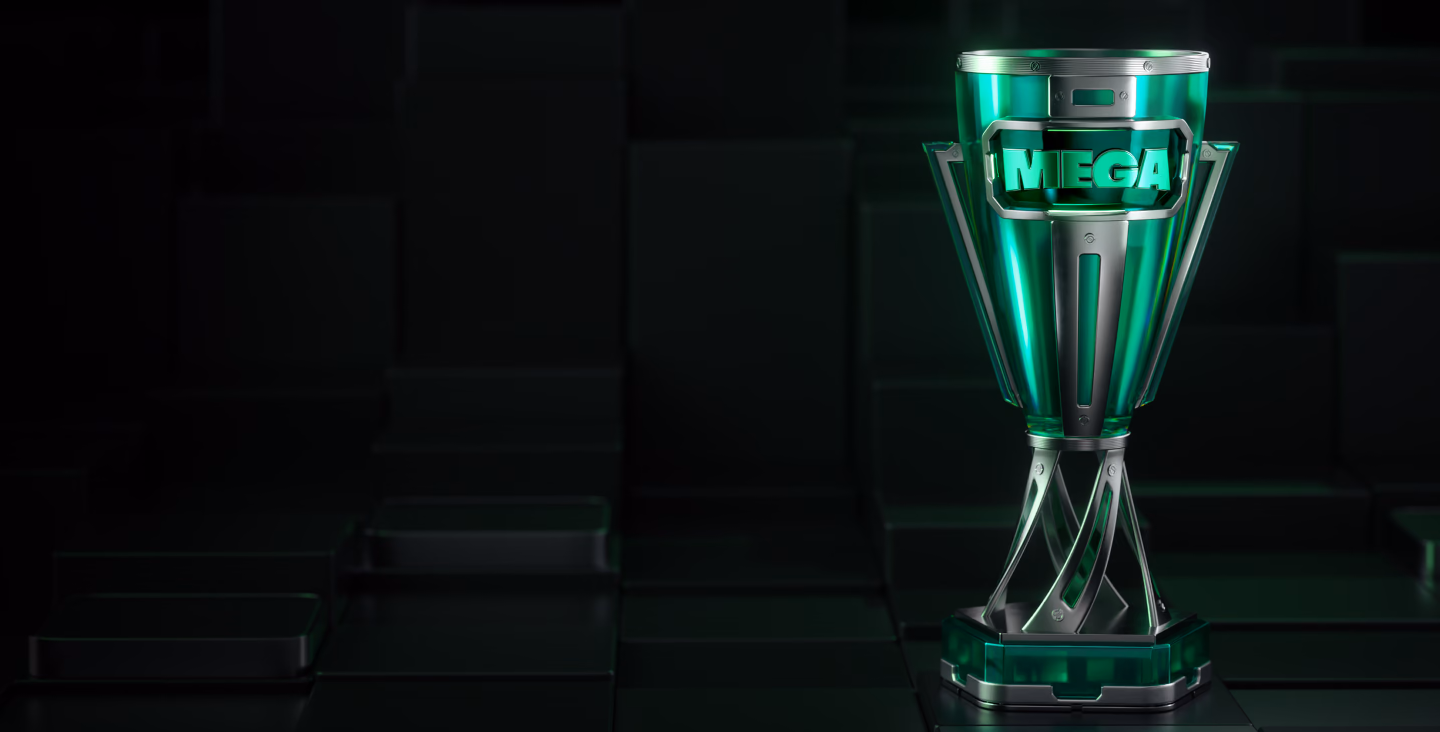 Close-up 3D render of a green casino gaming chip.