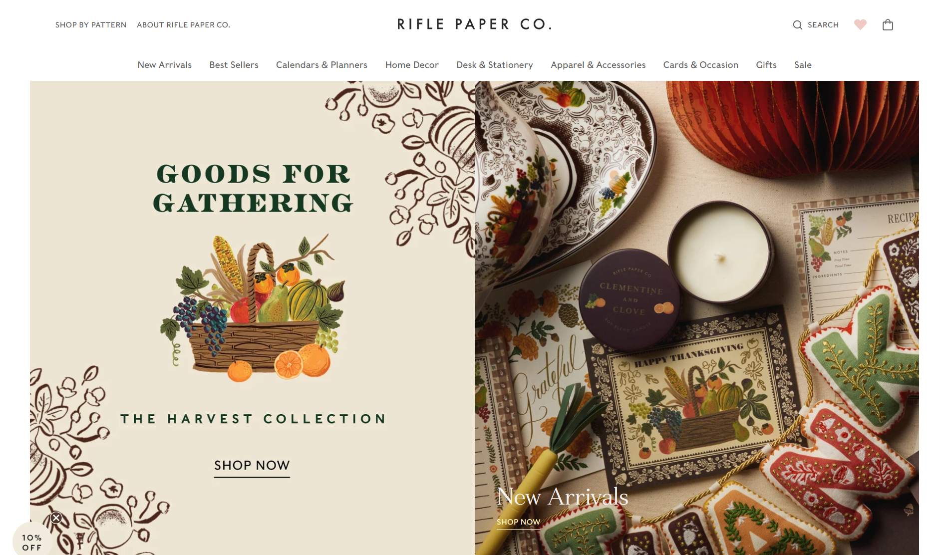 Rifle Paper Co. storefront: Goods for Gathering, The Harvest Collection