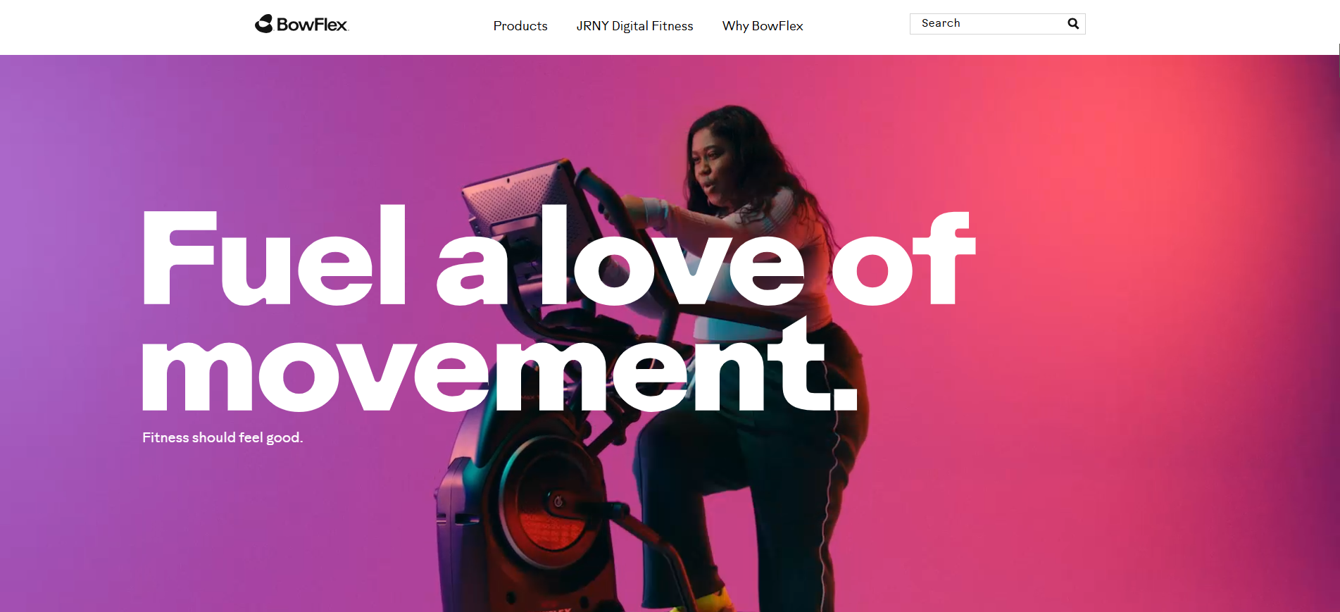 BowFlex storefront: Fuel a love of movement