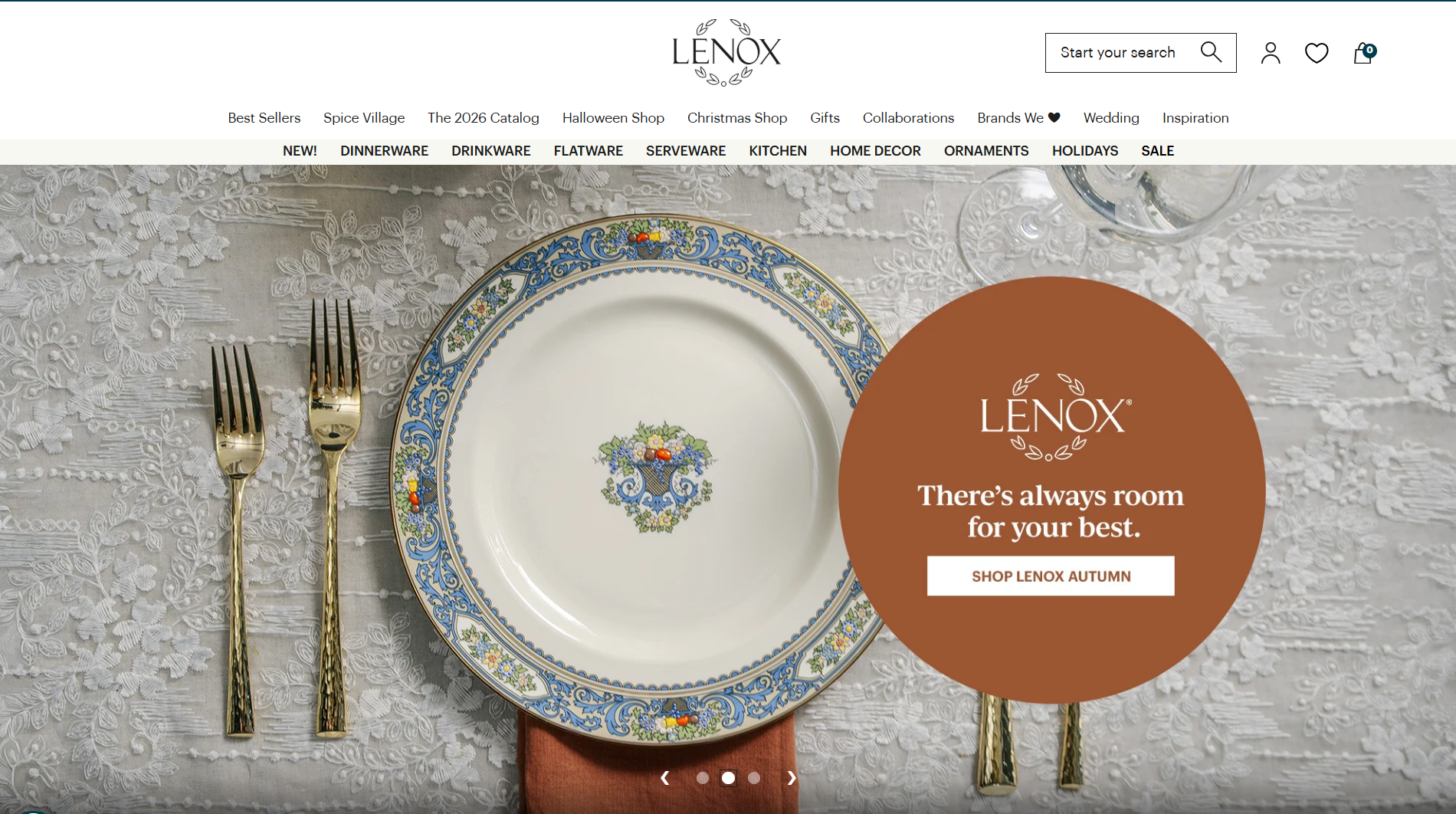 Lenox storefront homepage