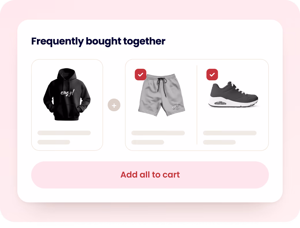 Frequently bought together bundle upsell example
