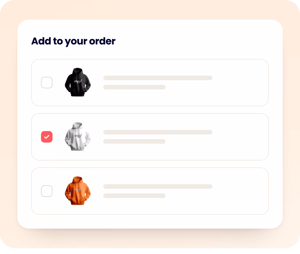 Add to your order upsell example