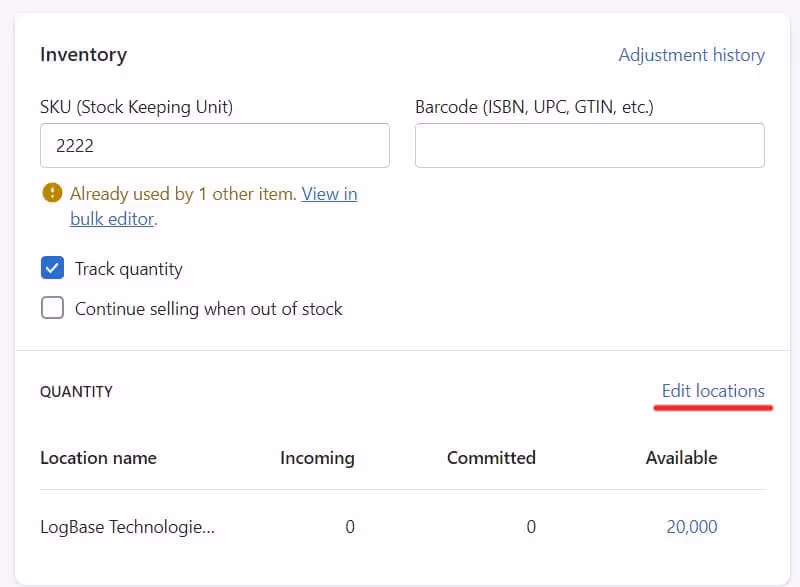 How to Change Inventory Location on Shopify?