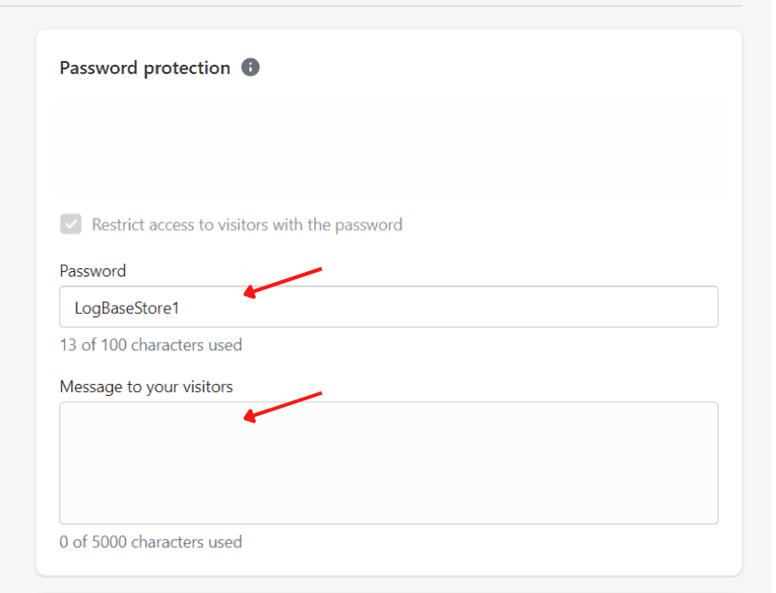 Enable password protection on your Shopify store