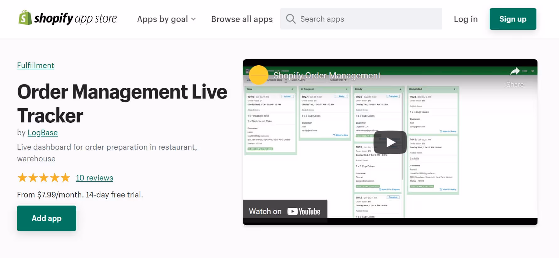 Order Management Live Tracker by LogBase