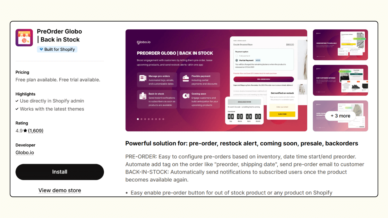 Preorder Globo - Best Shopify preorder app