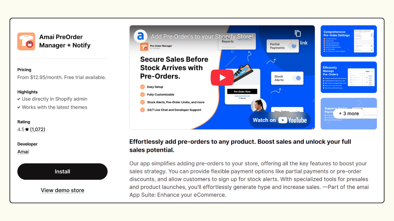  Amai - Best preorder app for Shopify