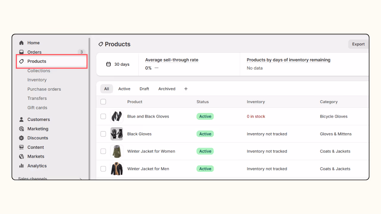 Choose your product to set up pre order on Shopify