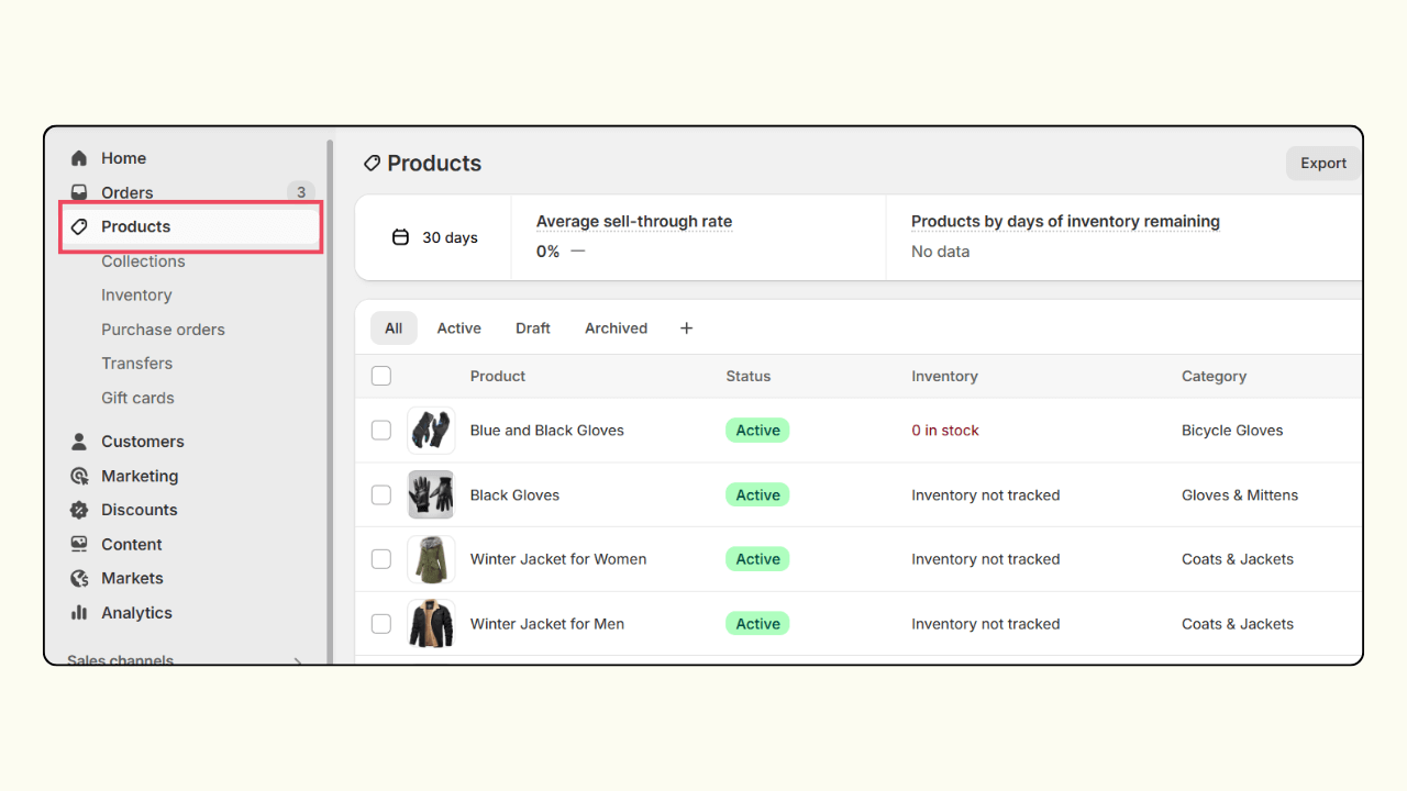 Choose your product to set up pre order on Shopify
