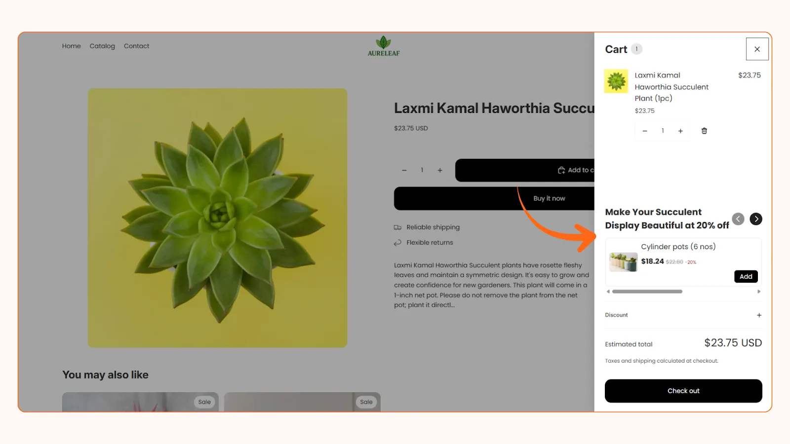 Shopify in-cart upsell in cart drawer