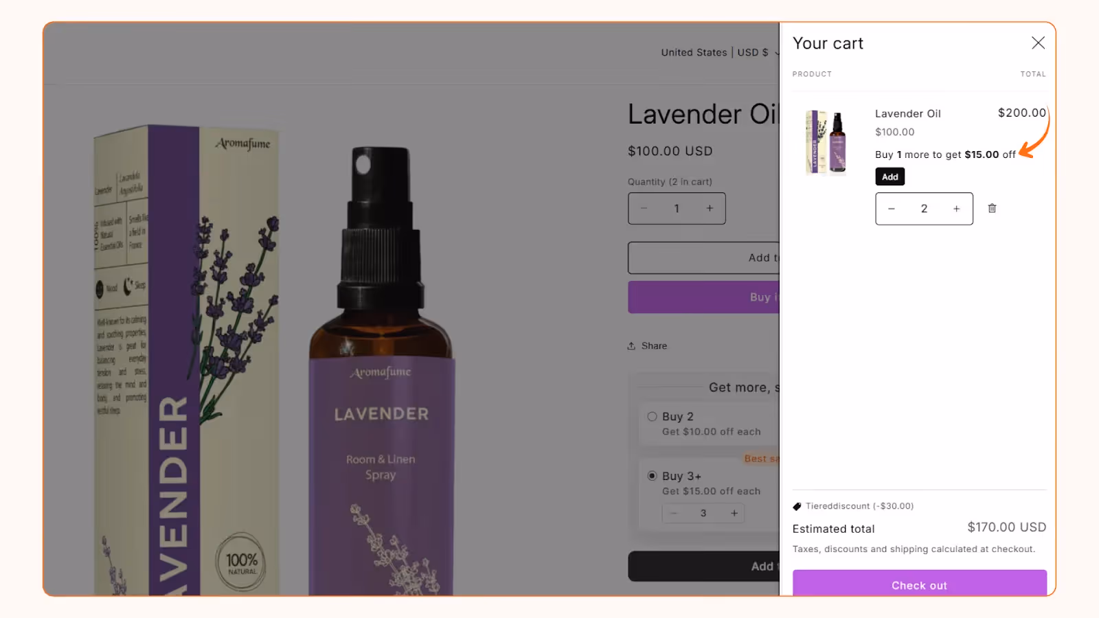 Shopify in-cart upsell - Volume discount nudge