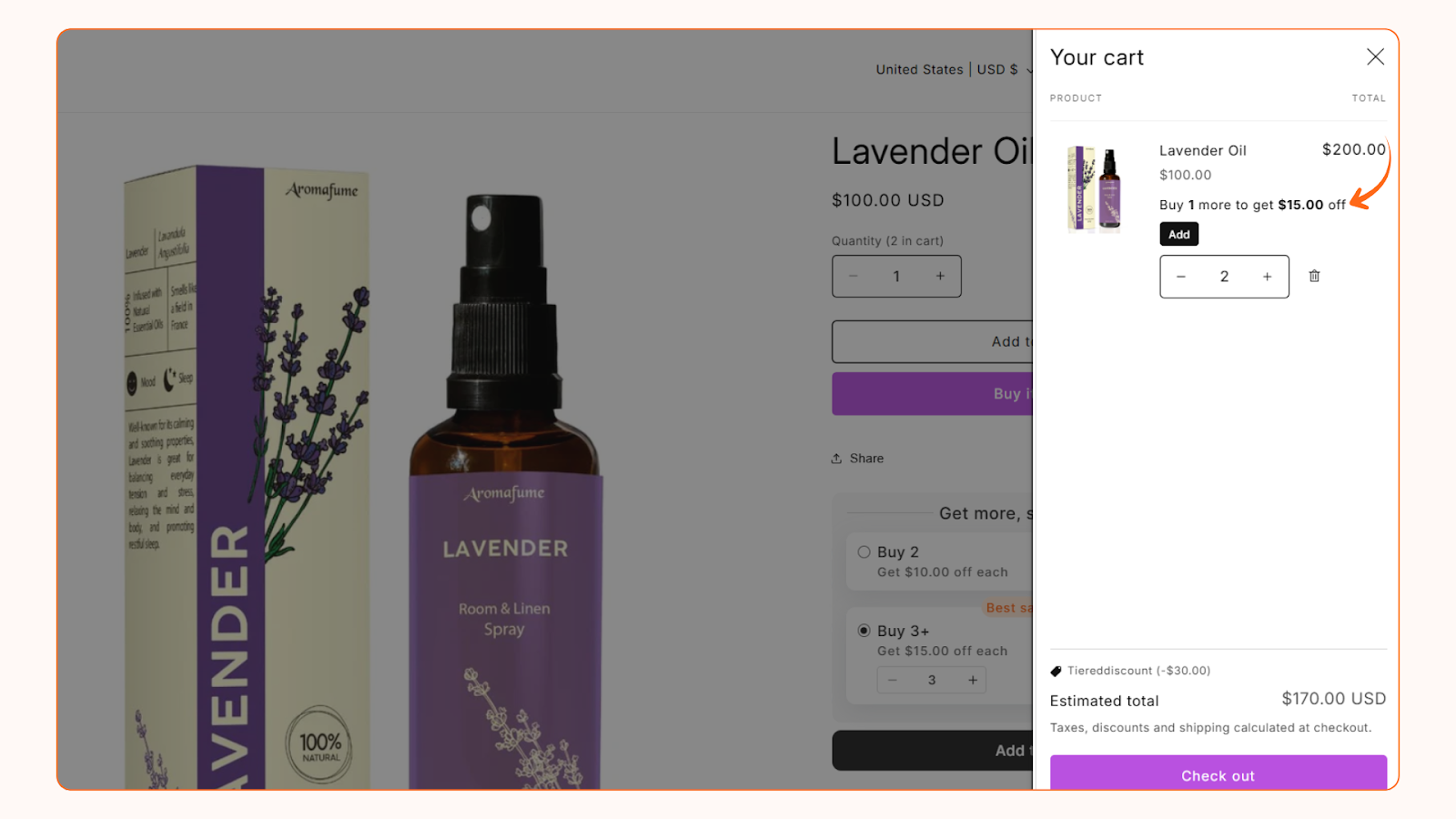 Shopify in-cart upsell - Volume discount nudge