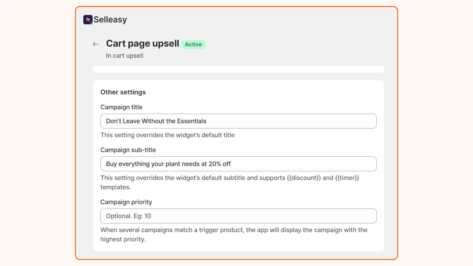 Shopify in-cart upsell - Catchy titles