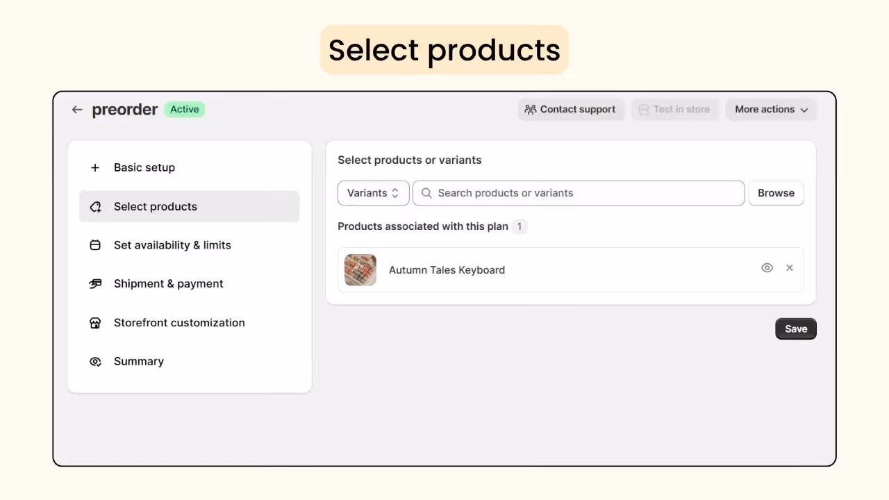 Select products for preorder with discount on Shopify