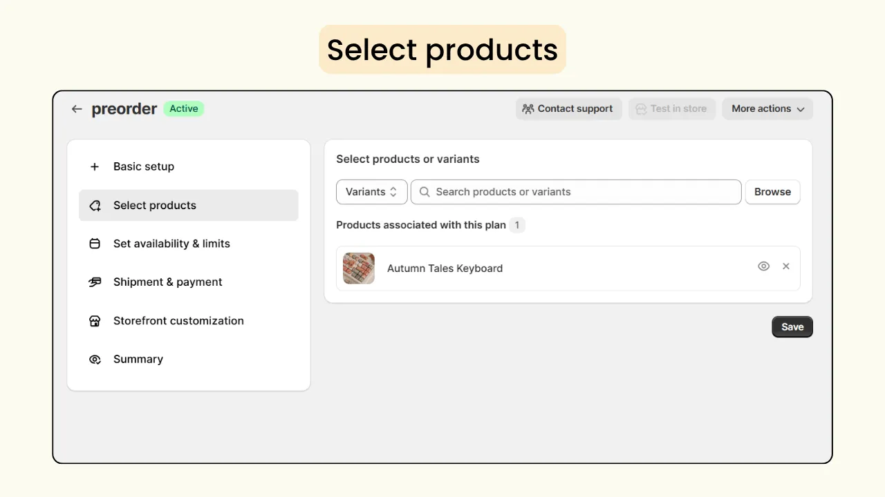 Select products for preorder with discount on Shopify