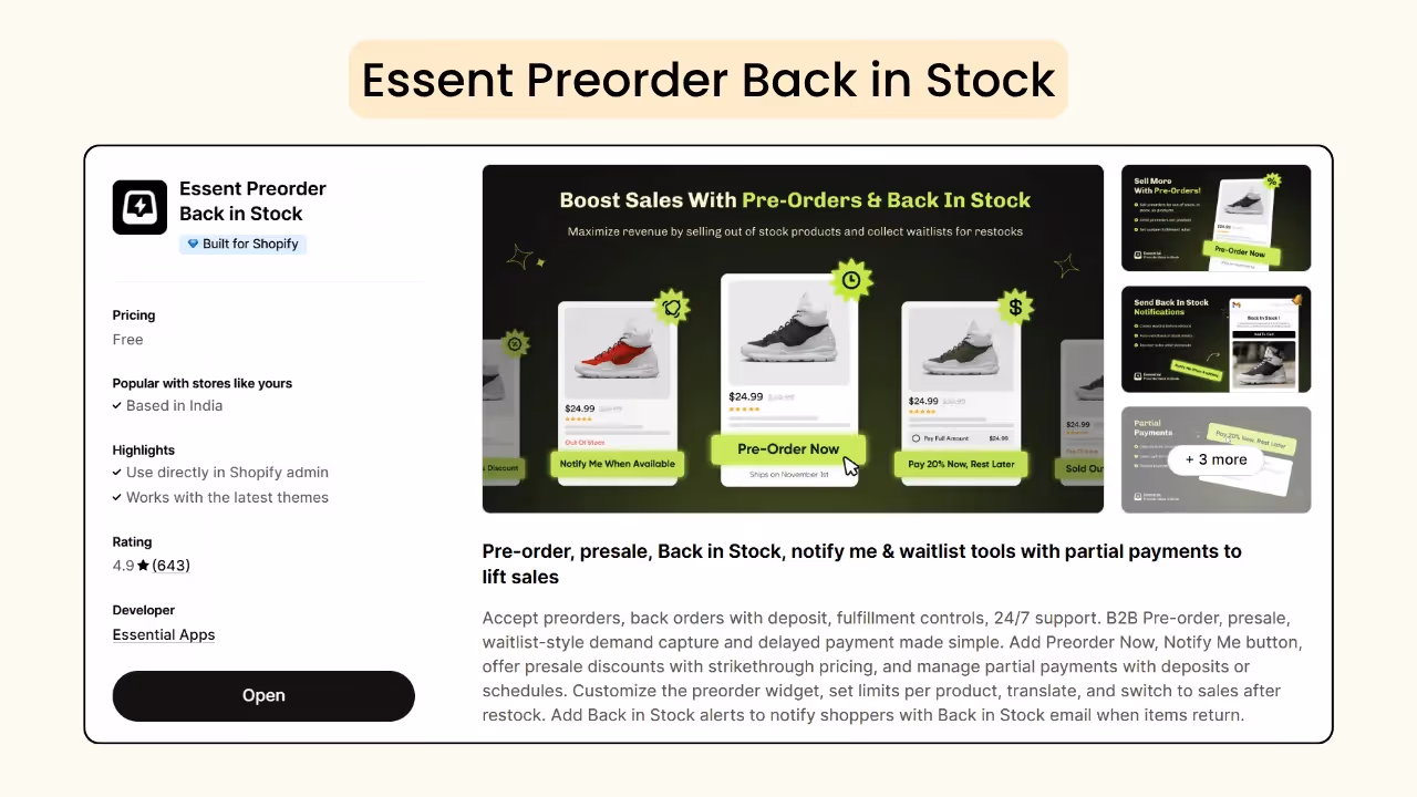 Essent Preorder Back in Stock