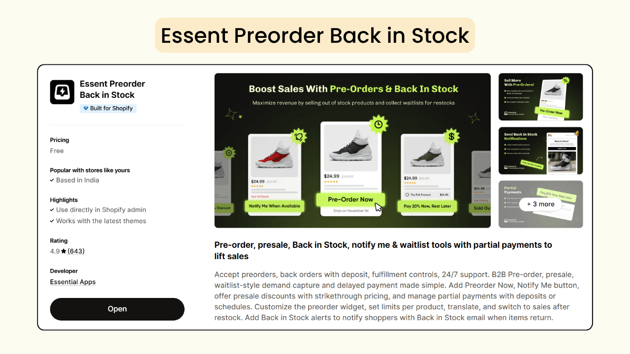 Essent Preorder Back in Stock