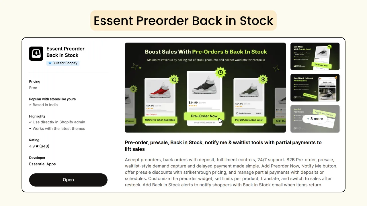 Essent Preorder Back in Stock