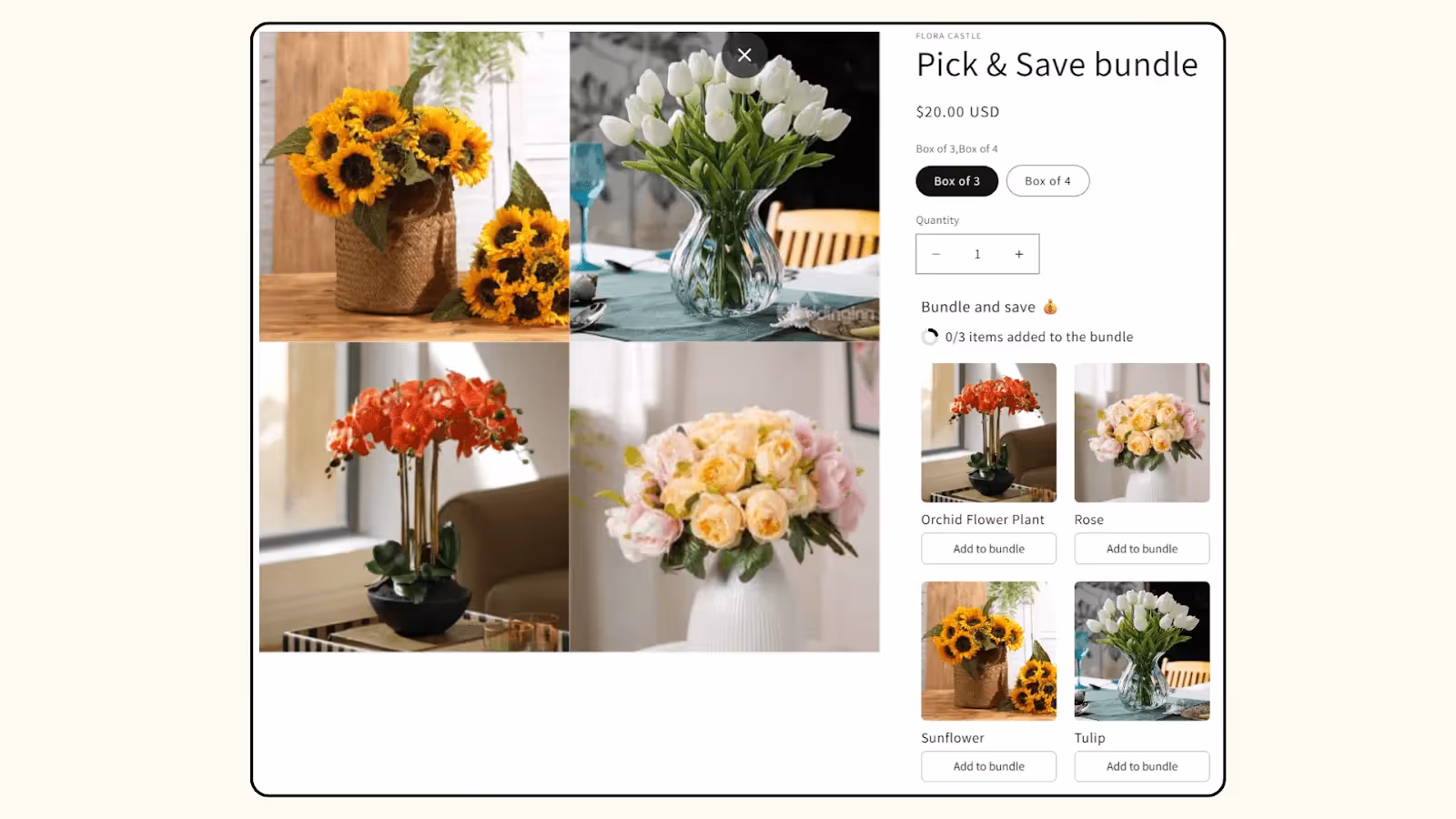 Shopify Mix and match bundle - Fixed pricing 