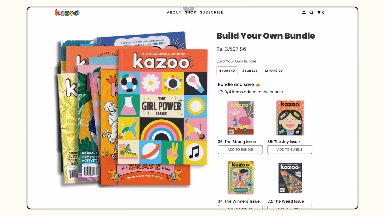 Real store example for Shopify Mix and match bundle - fixed pricing