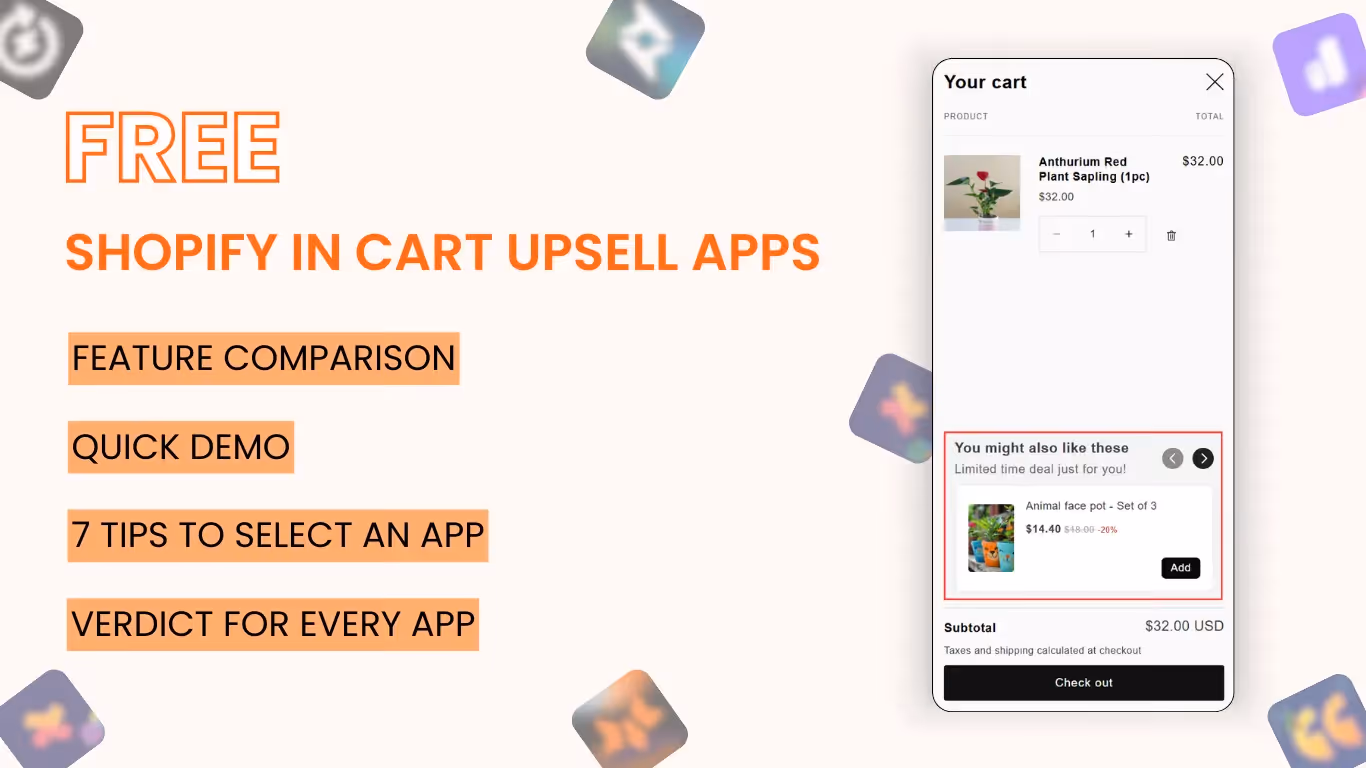 7 Best free apps for Shopify in cart upsell to boost average order value