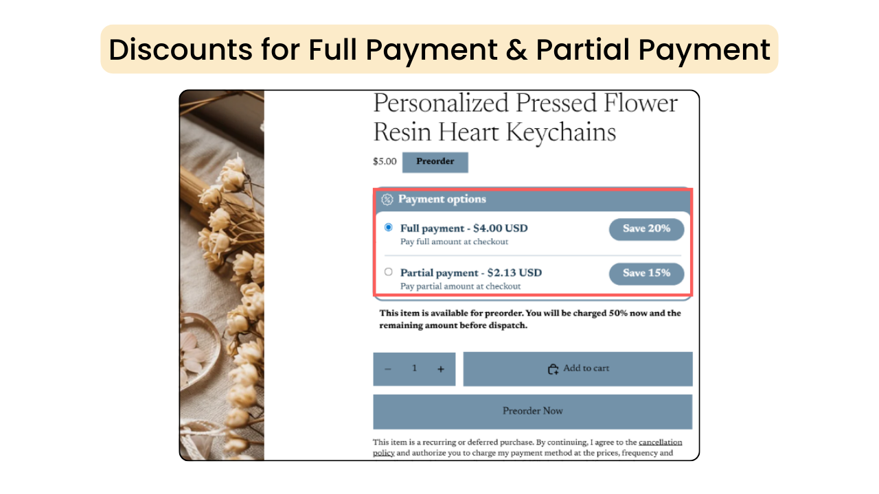 Discount for Full payment & Partial Payment