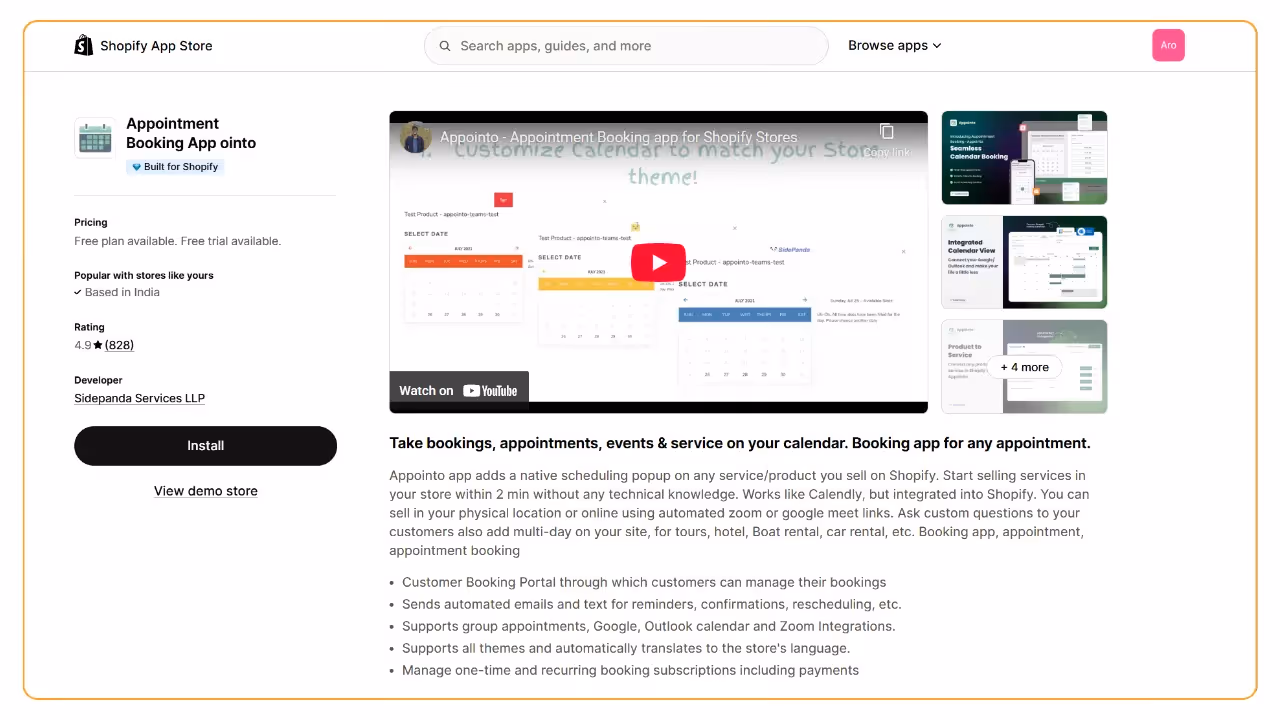 Appointo - Sell services on Shopify