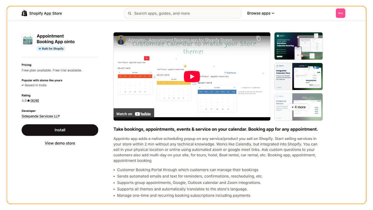Appointo - Sell services on Shopify