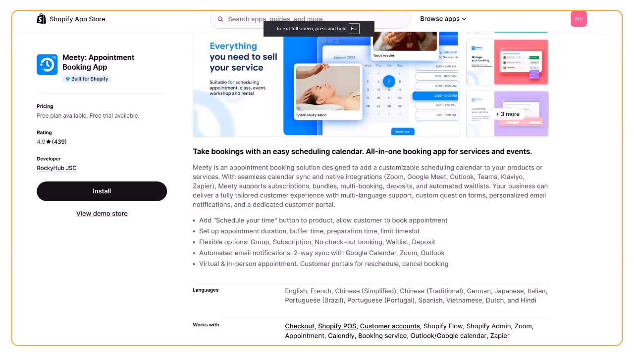 Meety - Sell services on Shopify