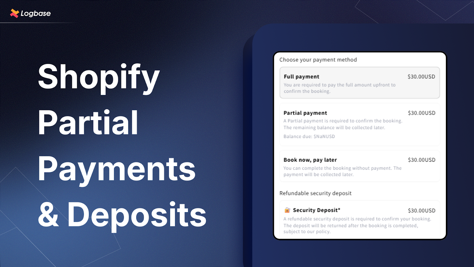 Shopify Partial Payments & Deposits in Bookings and Rentals
