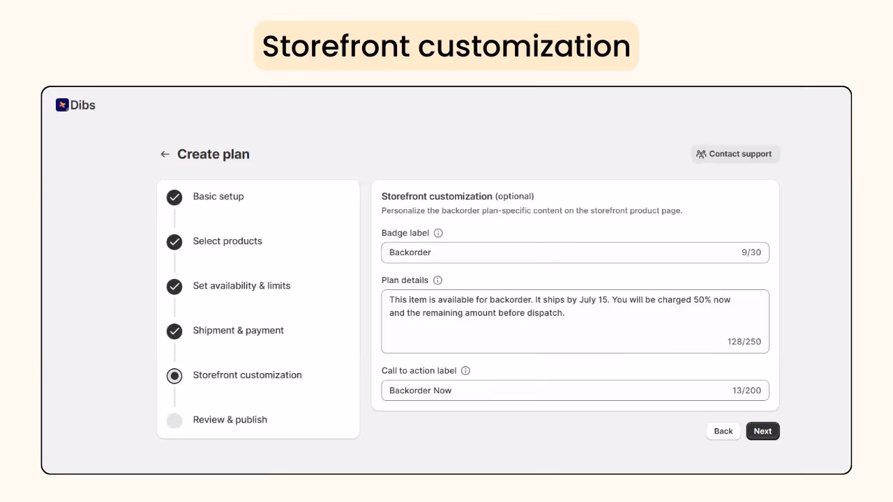 storefront customization in Shopify