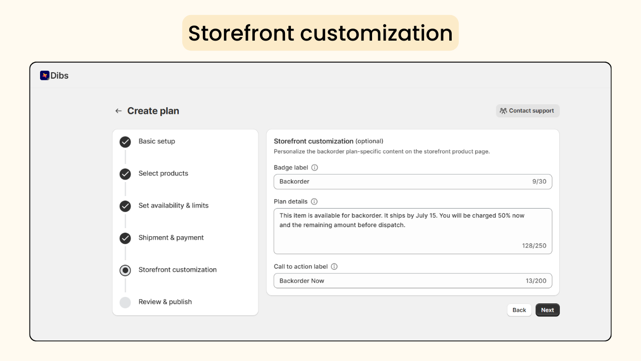 storefront customization in Shopify