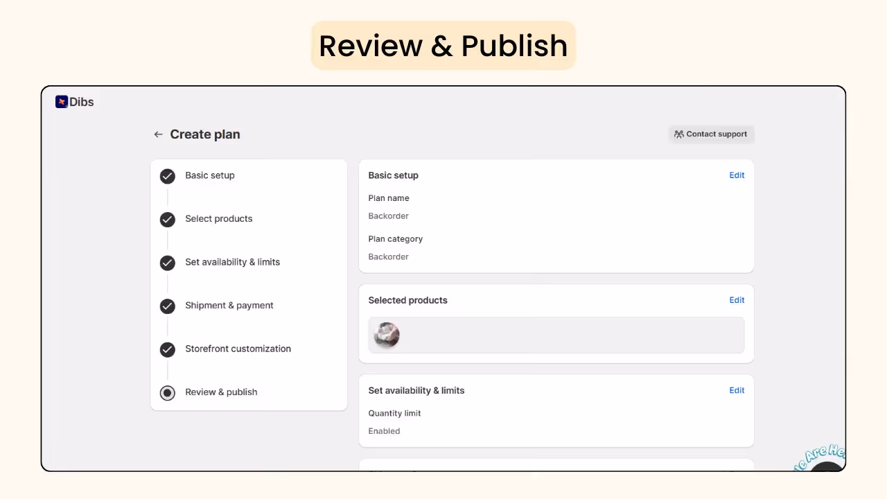setting up backorders