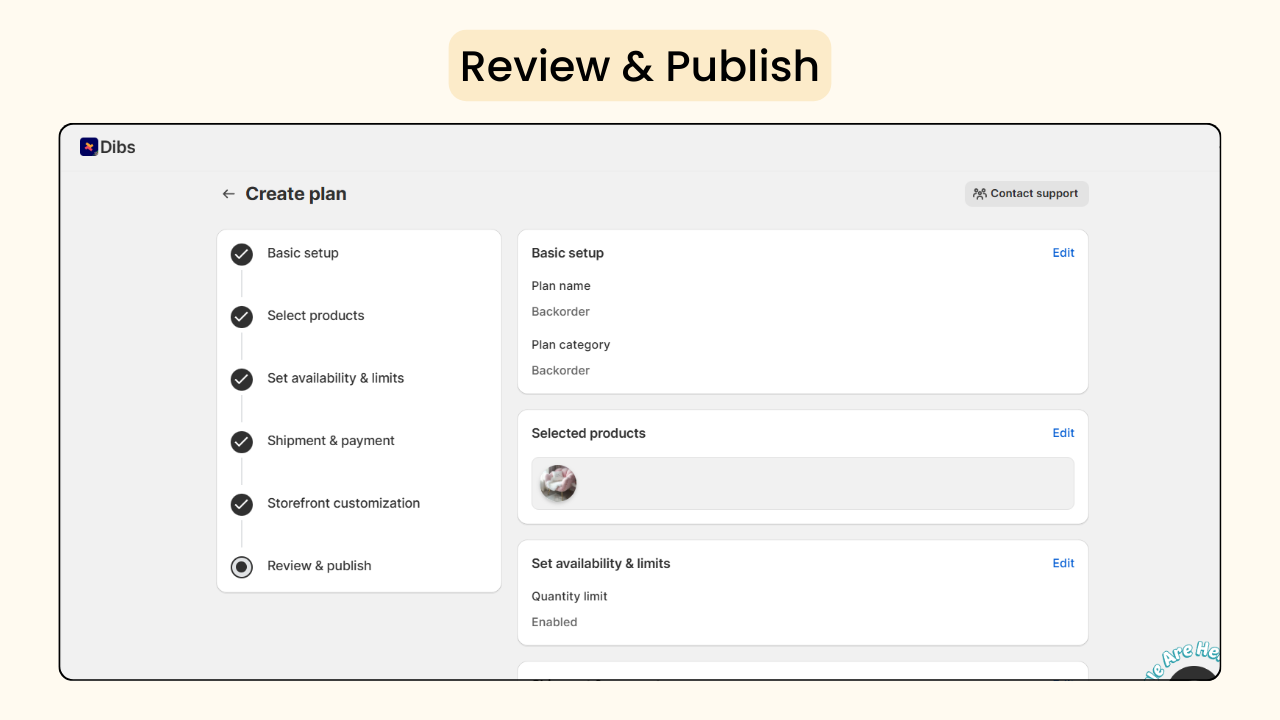 setting up backorders